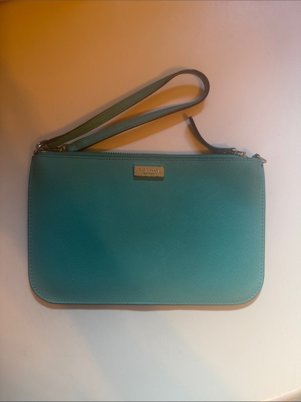 kate spade Teal Zip Wristlet Clutch